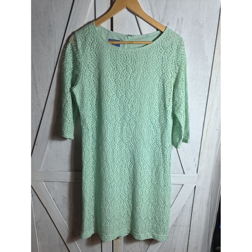 Pendleton Mint Green Lace Shift Dress Size 12
